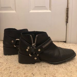 Black Zara moto booties, size 38, 7.5-8